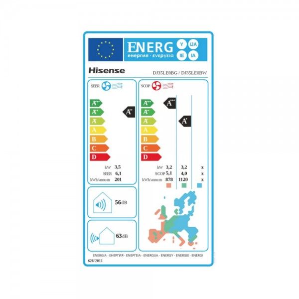 Climatiseur HISENSE Premium Comfort DJ35LE0U (Unité Interior e Unité Exterior)